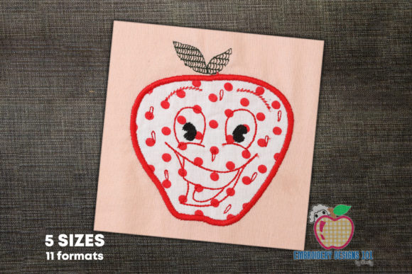 Review: Red Smiling Strawberry Applique for Etsy